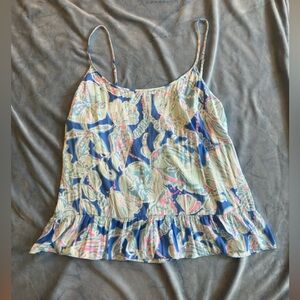Like New Lilly Pulitzer Bay Blue Into The Deep Coral Tank XL